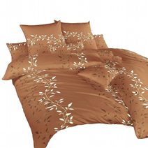 Povlečení krep Mandevila hnědá 240x220, 2x70x90 cm