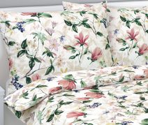 Povlečení bavlněné - 140x200, 70x90 cm Květ khaki zelená