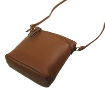 GREGORIO Kožená dámská crossbody kabelka šedá