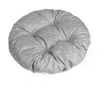 Sedák Adéla prošívaný kulatý - průměr 40 cm Pnoucí kvítek šedá
