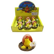 Velikonoční box slepička s kuřátky, 6 ks X7656