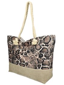Velká plážová taška v hadím designu HB017 meruňková