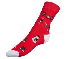Ponožky Vánoce - 39-42 červená