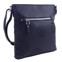 GREGORIO Kožená dámská crossbody kabelka šedá