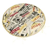 Sedák Adéla kulatý hladký - průměr 40 cm Noviny červená