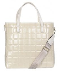 Kožená velká dámská shopper kabelka přes rameno tmavě béžová
