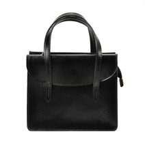 Kožená černá crossbody kabelka do ruky v minimalistickém designu Gregorio