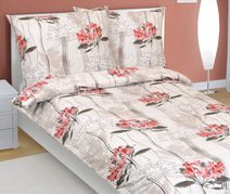 Povlečení bavlněné - 140x220, 70x90 cm Růže kávová