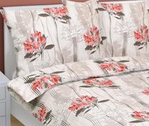 Povlečení bavlna na dvoudeku - 1x 240x200, 2ks 70x90 cm (240 cm šířka x 200 cm délka) oranžový půlkruh