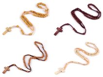 Dřevěný Růženec na drhaných šňůrkách