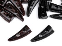 Designový knoflík roh s prošitým stehem 16x40 mm 10 kusů