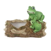 Dekorace pařez s žabáky k osázení X8056