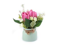 Umělé tulipány v květináči