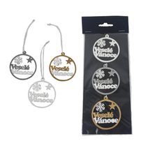 Vánoční dekorace k zavěšení, 3 ks D7518 - 6 cm