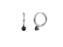 Náušnice z nerezové oceli kroužky s broušeným kamínkem