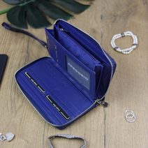 Gregorio luxusní modrá dámská kožená peněženka v dárkové krabičce