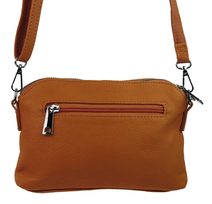 GREGORIO Kožená dámská crossbody kabelka šedá