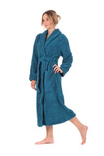 Bavlněný župan Athena s límcem petrolejová 21 16 6430 unisex