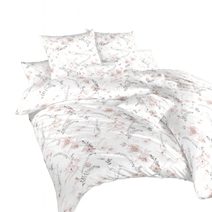 Povlečení krep Kvítí pudrové na bílém 240x220, 2x70x90 cm