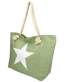 Velká plážová taška zelená s hvězdou