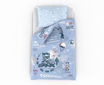 Bavlněné povlečení NORDIC COLLECTION 140x200, 70x90cm GRID modré