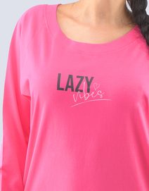 Dlouhé dámské pyžamo Lazy vibes 19127P