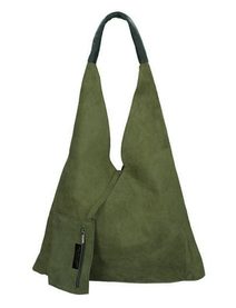 Kožená velká dámská kabelka Alma khaki zelená
