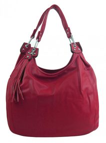 Praktická velká dámská kabelka přes rameno červená