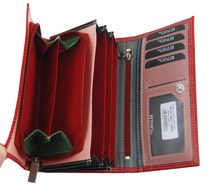 Kožená dámská peněženka v barevném motivu RFID šedá v dárkové krabičce PN25