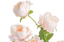 Umělá textilní růže s poupaty - červená 40 cm