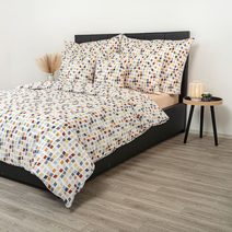Francouzské prodloužené krepové povlečení 240x220, 70x90cm Kvítí béžové