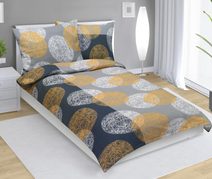 Povlečení krepové Šedá,Oranžová 80/865