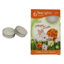 Svíčka čajová HAPPY EASTER BUNNY 6ks MSC-TL1033 - dia 3,7 x 1,8 cm