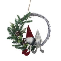 Vánoční věnec se skřítkem P2294 - 35 cm