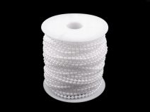 Perlový řetěz Ø3 mm sněhově bílá návin 3 m