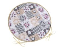 Sedák DITA kulatý hladký - průměr 40 cm, výška puru 2 cm patchwork love - šedá