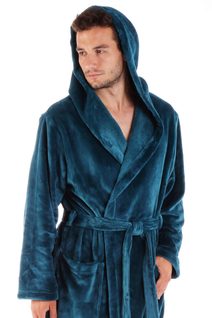 Unisex Petrolejový Župan s Kapucí Siena - Model 31 56 6430