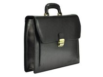 Černá kožená pánská dokladová taška / etue Gregorio
