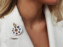 Kožená velká dámská kabelka Redia přes rameno modrá