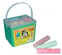 Křídy chodníkové barevné kulaté Set 20ks 6 barev v plastové dóze na chodník