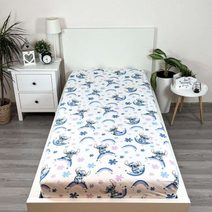 JERRY FABRICS Prostěradlo Lilo and Stitch Ohana White Bavlna, 90/200 cm