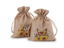 Dárkový pytlík slunečnice 13x18 cm imitace juty