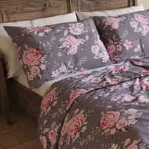 Prodloužené bavlněné povlečení renforcé 140x220, 70x90cm OSAKA šedá