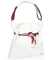 Bílá měkká kabelka přes rameno s lanovými držadly S761