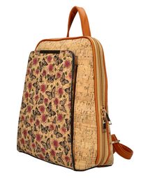 Kožený dámský módní batoh s čelní kapsou Luka tmavě béžový