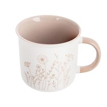 Hrnek porcelánový KVĚT 400 ml sv. hnědá O0482-20