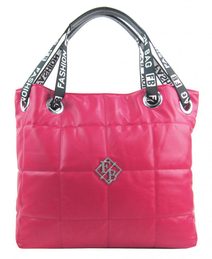Velká dámská kabelka přes rameno v prošívaném designu fuchsiově růžová
