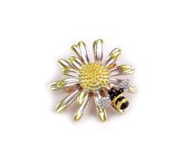 Brož květ s včelou, motýlci