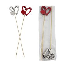 Zápich srdce, 4 ks D6026 - 7 x 6 x 0,6/34 cm