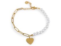 Náramek z nerezové oceli perlový